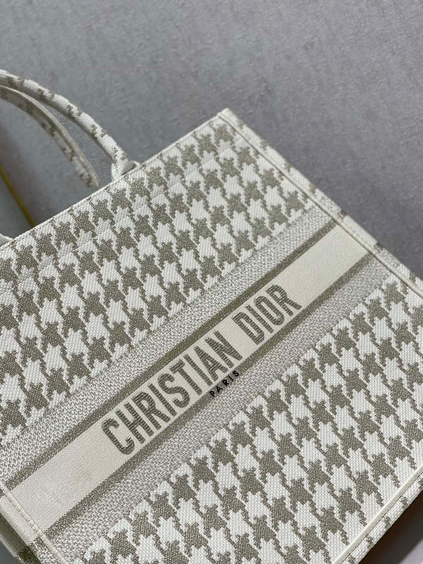 CD Metal Houndstooth Book Tote 42cm Bag Canvas 336585