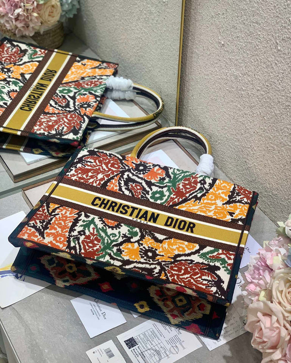 CD Yellow Five-color Flower Book Tote 42cm Bag Canvas 336579