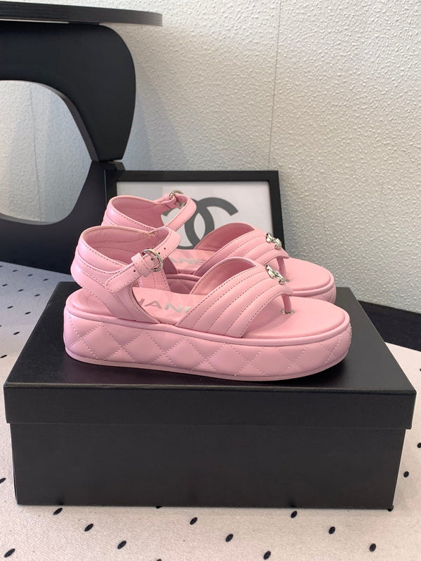 Sandali infradito CC in pelle di agnello rosa 147035