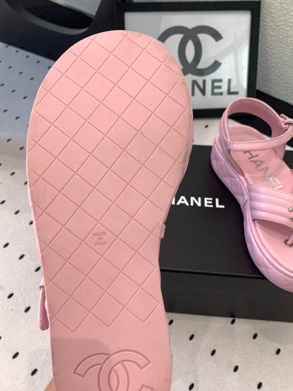 Sandali infradito CC in pelle di agnello rosa 147035