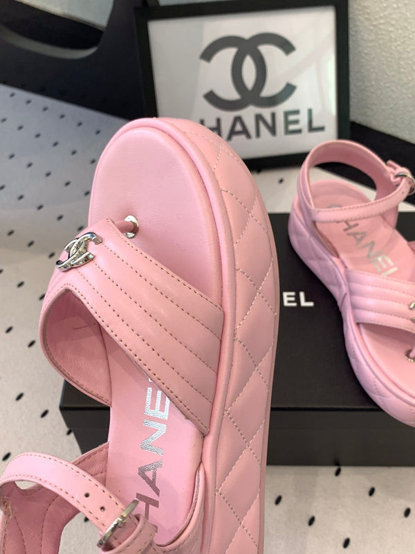 Sandali infradito CC in pelle di agnello rosa 147035