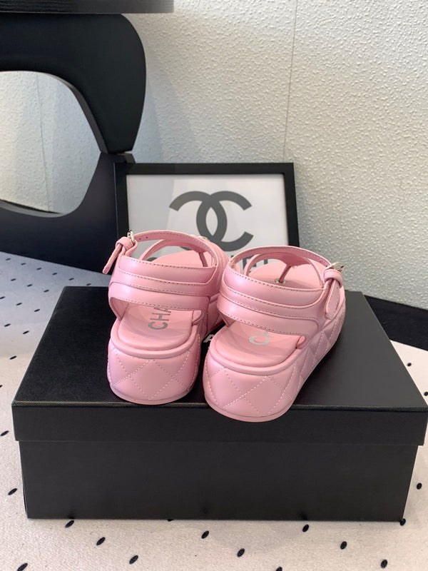 Sandali infradito CC in pelle di agnello rosa 147035