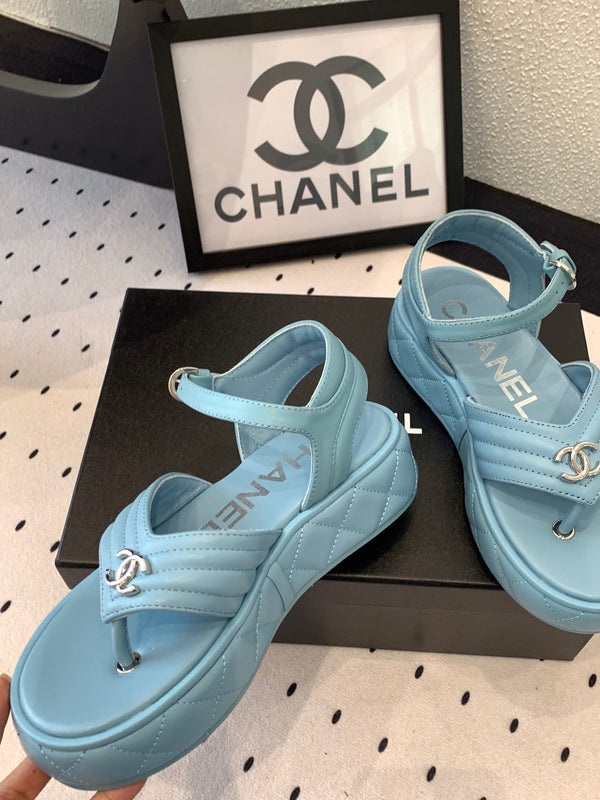 Sandali infradito CC in pelle di agnello blu notte 147039