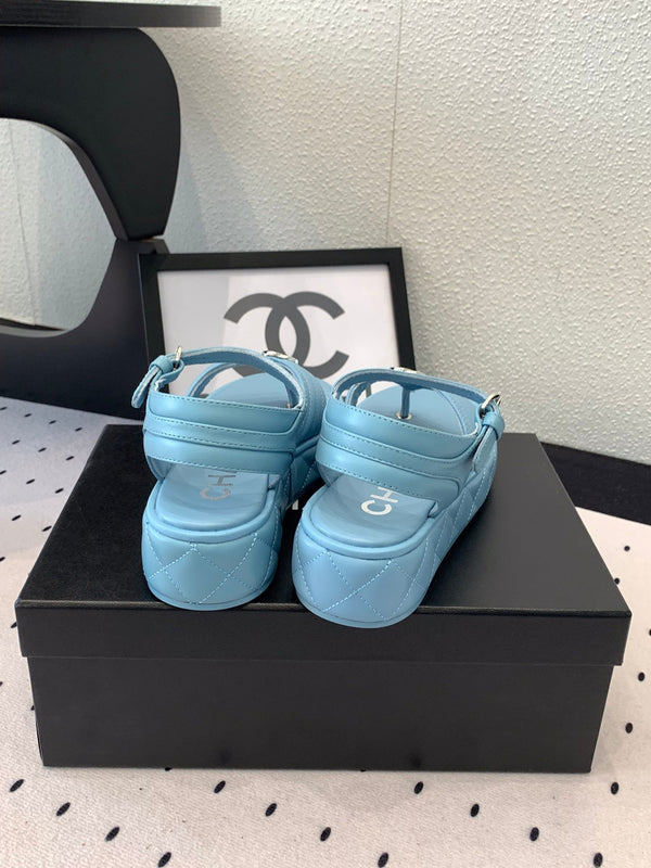 Sandali infradito CC in pelle di agnello blu notte 147039