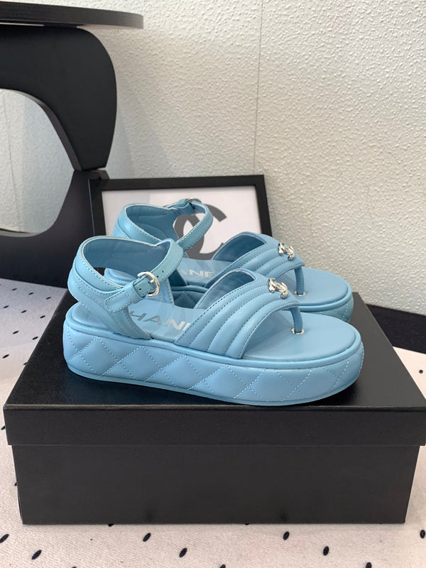 Sandali infradito CC in pelle di agnello blu notte 147039