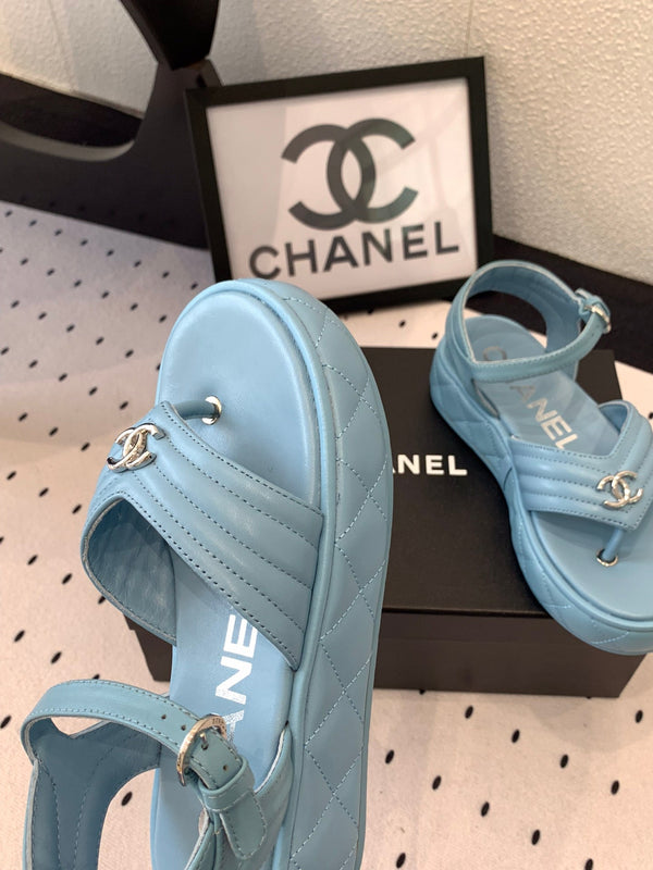 Sandali infradito CC in pelle di agnello blu notte 147039