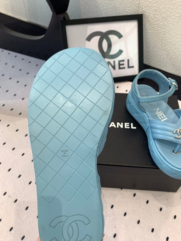 Sandali infradito CC in pelle di agnello blu notte 147039