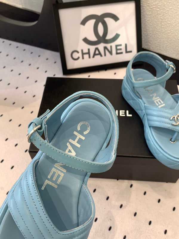 Sandali infradito CC in pelle di agnello blu notte 147039