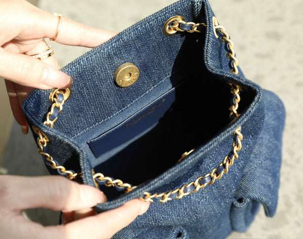 Zaino con coulisse CC 24,3 cm blu scuro denim