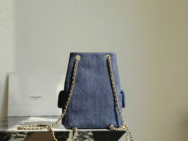 Zaino con coulisse CC 24,3 cm blu scuro denim