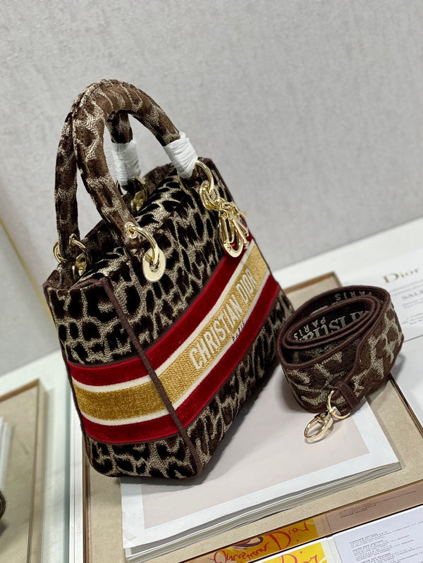 CD Velvet Leopard Print 24 Lady Dior Bag Canvas 336645