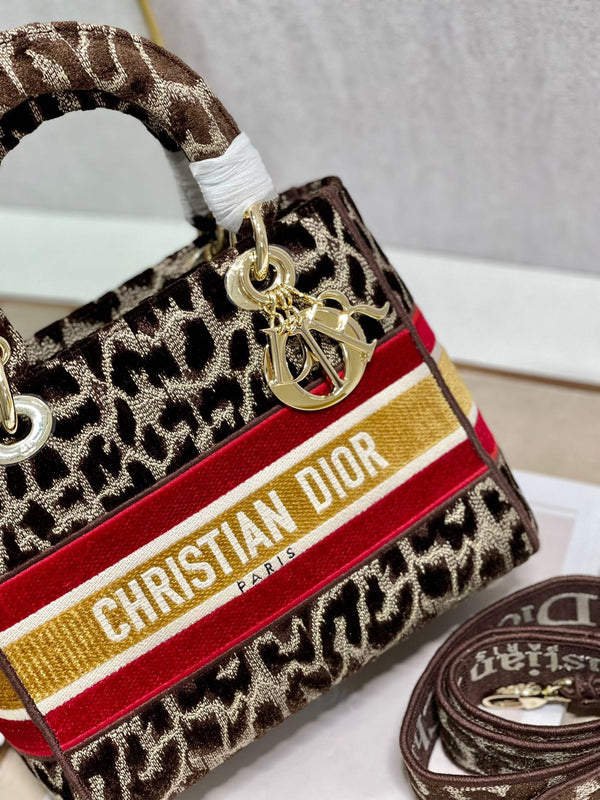 CD Velvet Leopard Print 24 Lady Dior Bag Canvas 336645