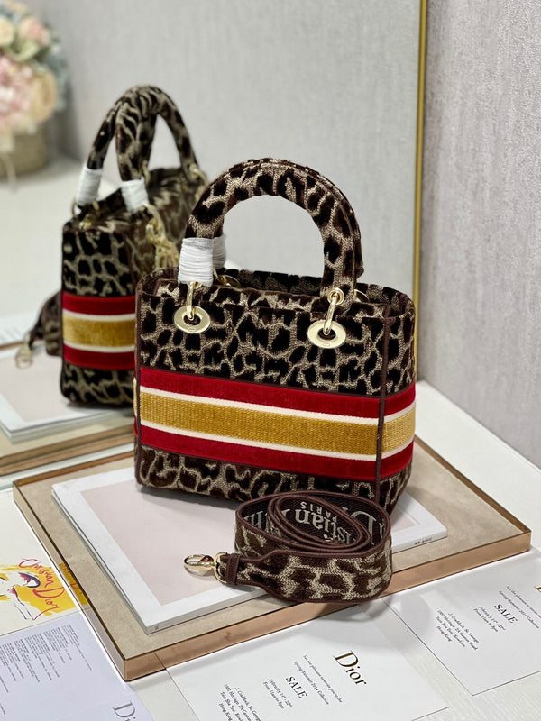 CD Velvet Leopard Print 24 Lady Dior Bag Canvas 336645