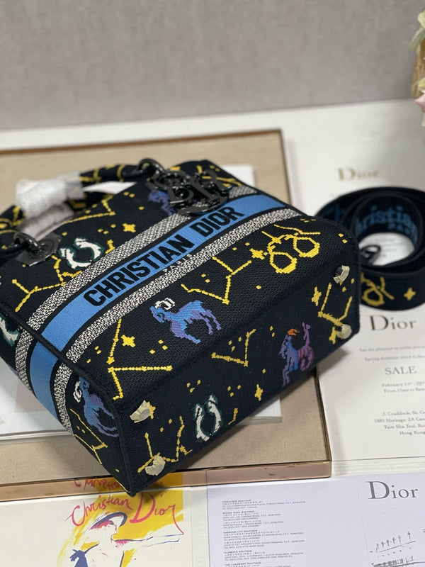 CD Qixi Black 24 Lady Dior Bag Canvas 336654