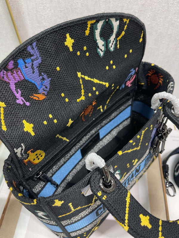 CD Qixi Black 24 Lady Dior Bag Canvas 336654