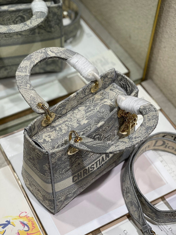 CD Gray Tiger 24 Lady Dior Bag Canvas 336660