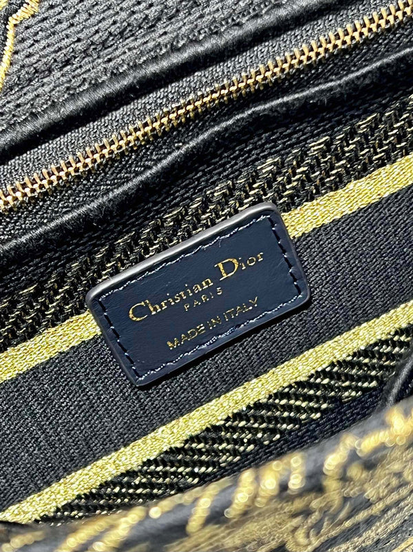 CD Black Magpie 24 Lady Dior Bag Canvas 336688