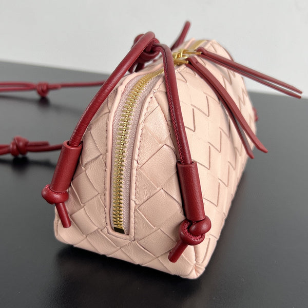 Borsa da concerto BV 18,5 cm in pelle di agnello rosso nudo