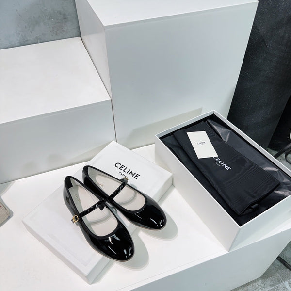 MARRY JANE FLAT IN BLACK PATENT CALFSKIN