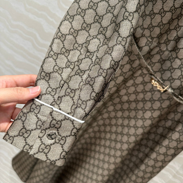 Gucci 25 Monogram Dress Gray Silk