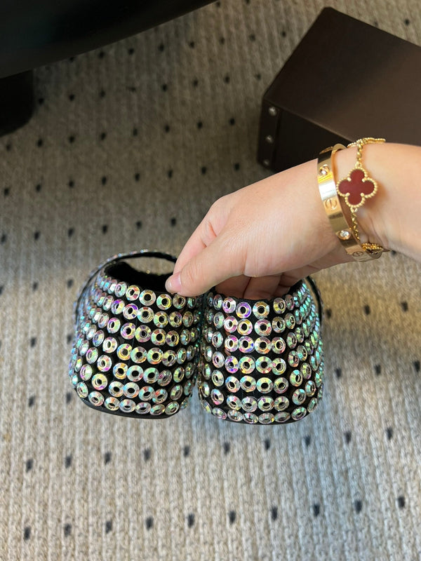 Alaia 25 Embellished Mary Jane Ballerine Multicolor Suede 303686