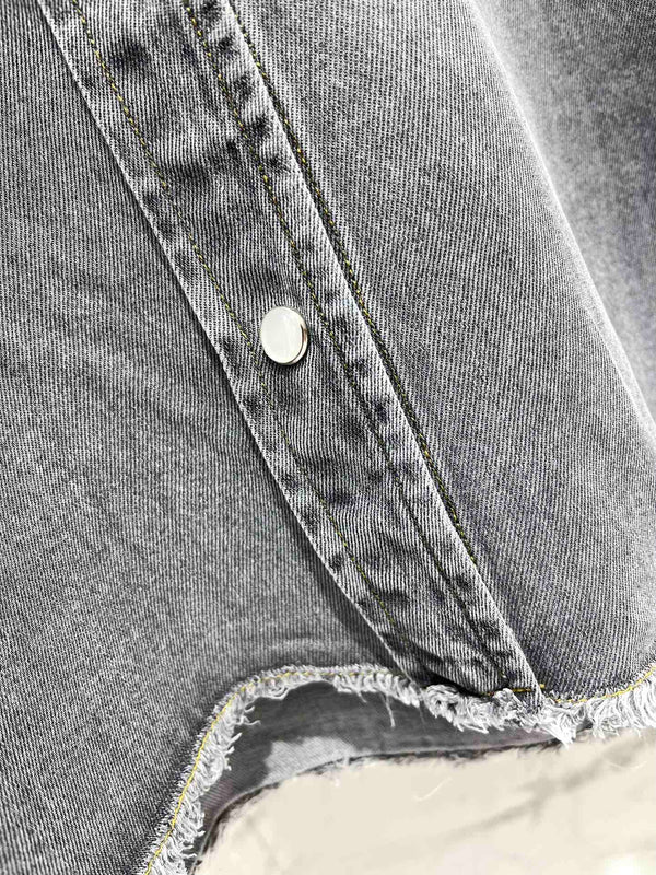 Miu Miu Denim Shirt Smoky Grey Cotton