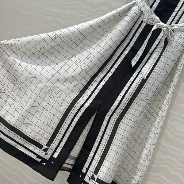 Hm 25 Coaching Deja Vu Shirt Dress White Black Silk