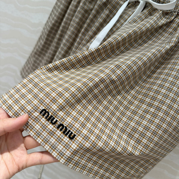 Miu Miu Puffy Skirt Brown Cotton