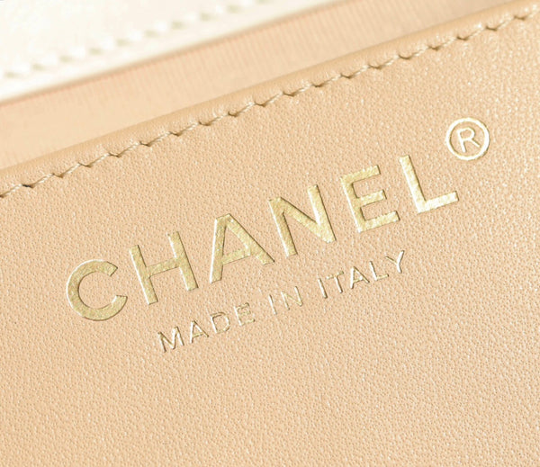 CC Drawstring Backpack 24.3cm White Lambskin