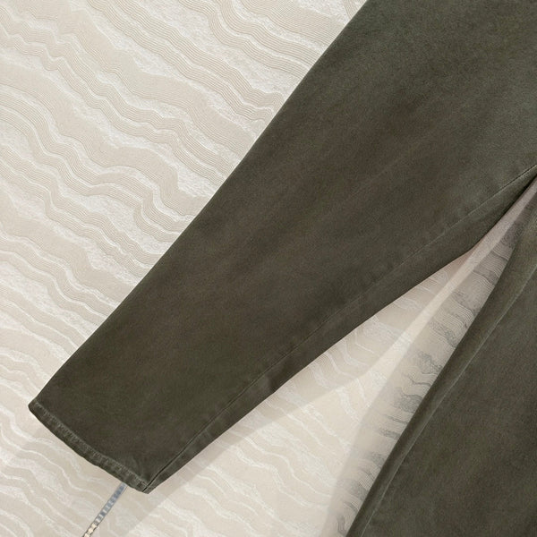 Miu Miu 25 Straight Pants Khaki Green Cotton