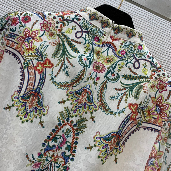 Zimmerman Midi Dress Beige Embroidered with Floral Patterns Cotton 226185