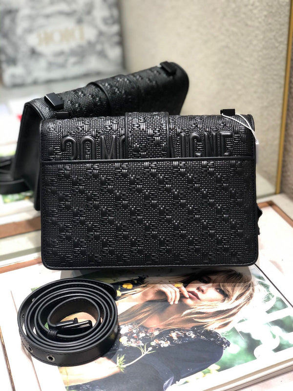 CD Embossed Montaigne Black Calfskin 336833