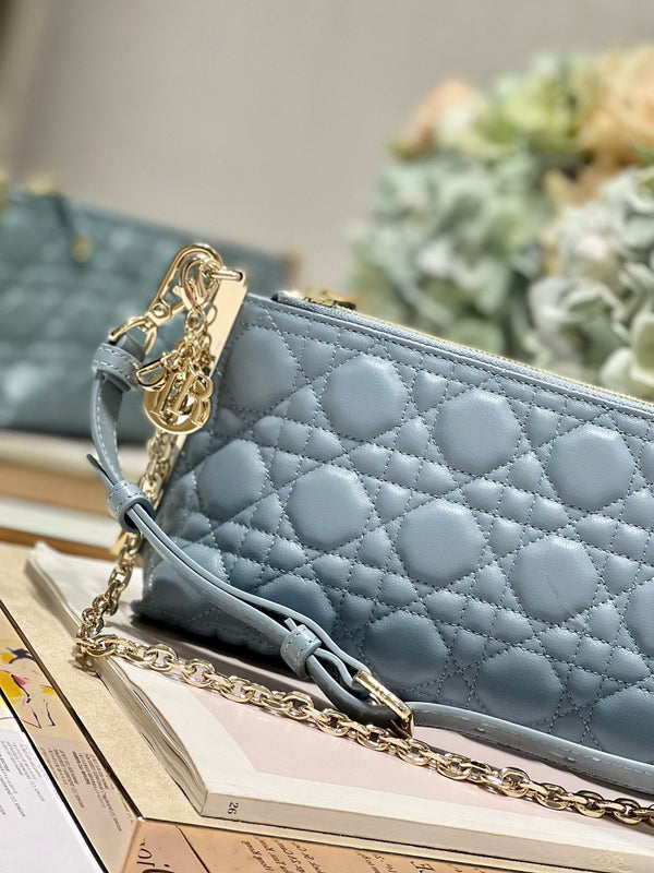 CD Dior Club Handbag Cloud Blue Lambskin 336789