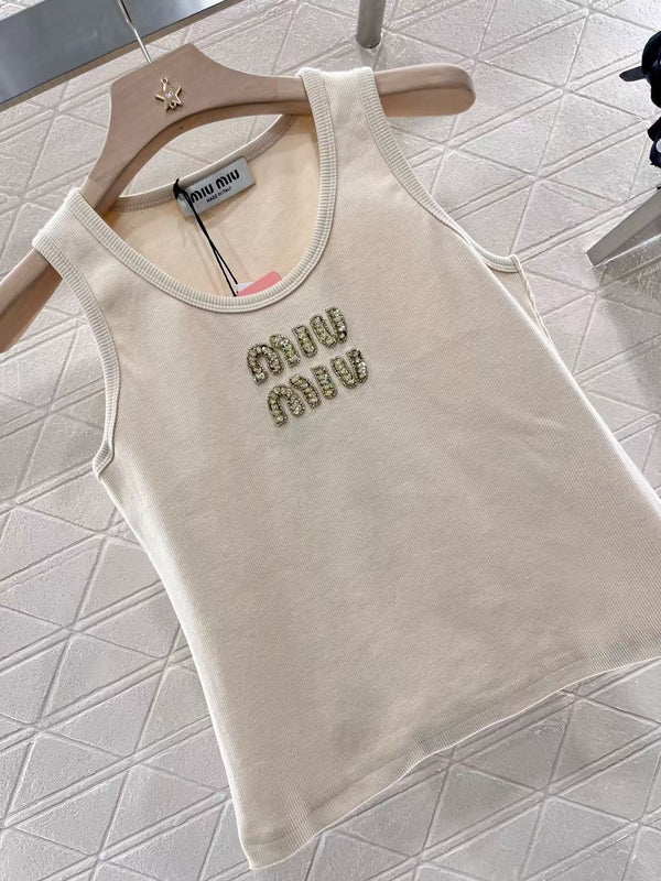 Miu Hand-beaded camisole