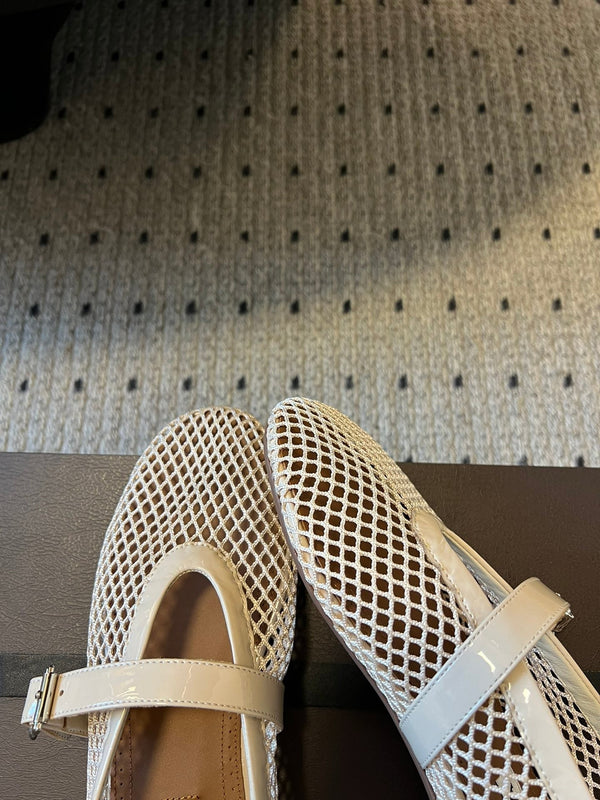 Alaia 25 Women's Ballet Flat Nude Sheepskin 303704