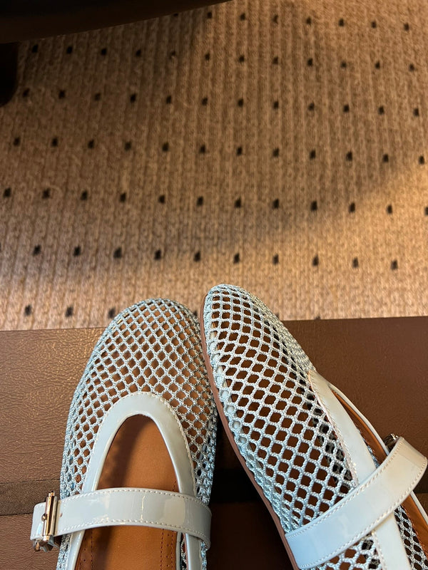 Alaia 25 Women's Ballet Flat Lagoon Green Sheepskin 303705