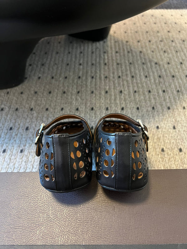 Alaia 25 Vienne Ballet Flats Black Lambskin 303713