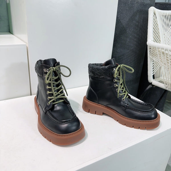 BV 25s Haddock Lace-Up Ankle Boot 45mm Black Brown Cowhide Rubber 180292