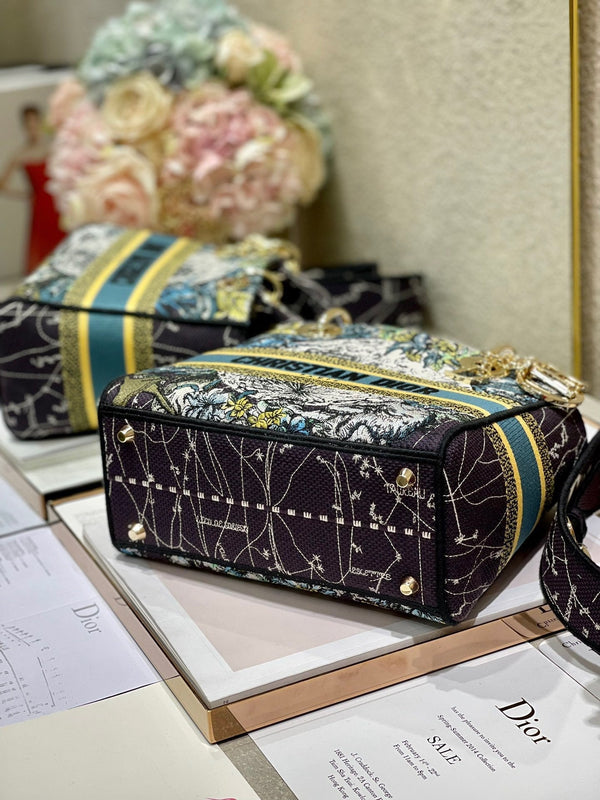 CD Blue Constellation 24 Lady Dior Bag Canvas 336724