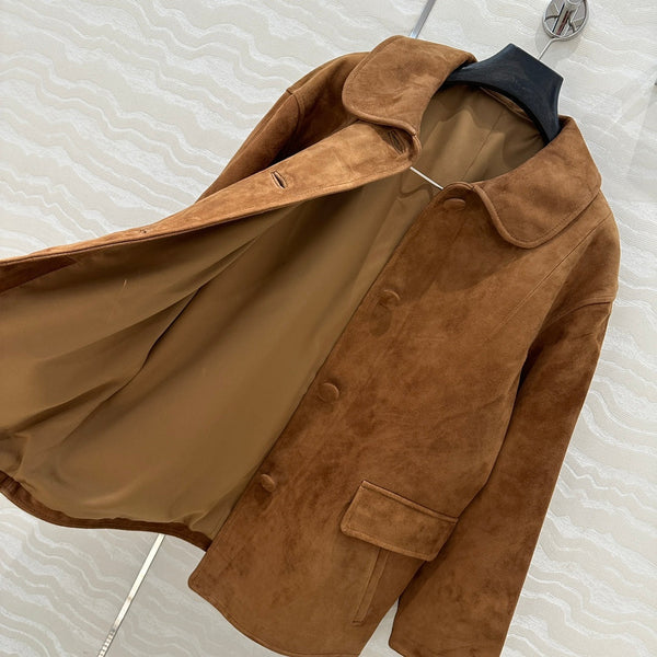 Giacca Prada 25 in pelle scamosciata marrone