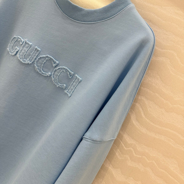 Gucci Patch Sweatshirt Blue Cotton