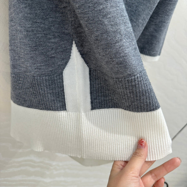 Miu Miu 25 Knitted Sweater Gray Wool