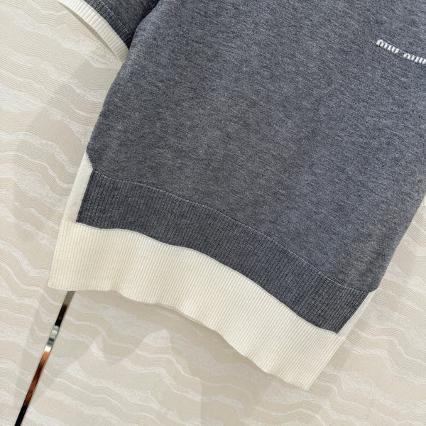 Miu Miu 25 Knitted Sweater Gray Wool