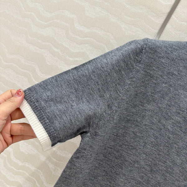 Miu Miu 25 Knitted Sweater Gray Wool