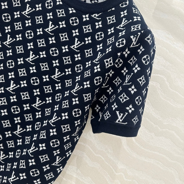 LV 25 T Shirt Black Cotton Cashmere