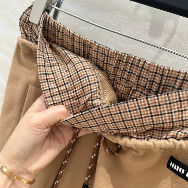 Miu Miu Fake Two-piece Pant Brown Cotton