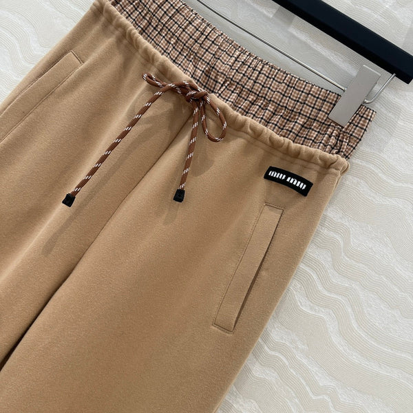 Miu Miu Fake Two-piece Pant Brown Cotton