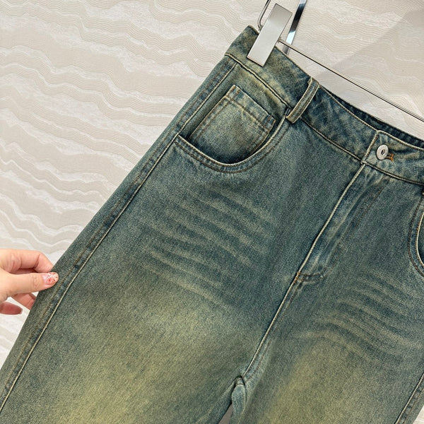 Pantaloni in denim Miu Miu 25 blu cotone