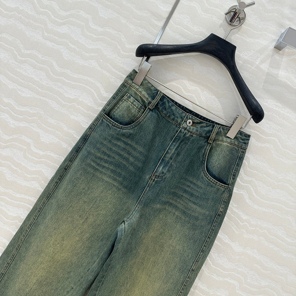 Pantaloni in denim Miu Miu 25 blu cotone