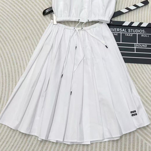 Miu sleeveless vest skirt suit